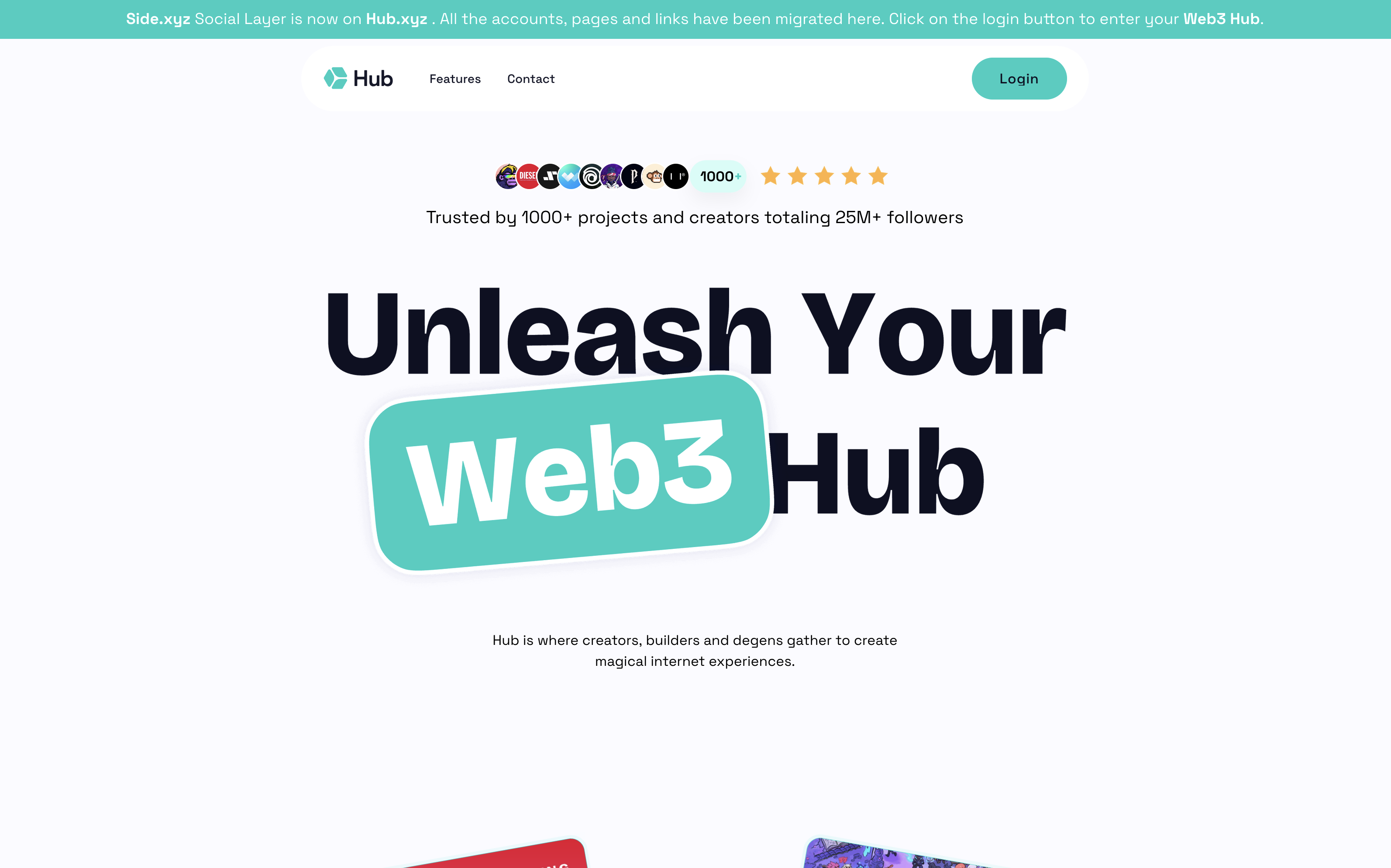 Hub.xyz website preview