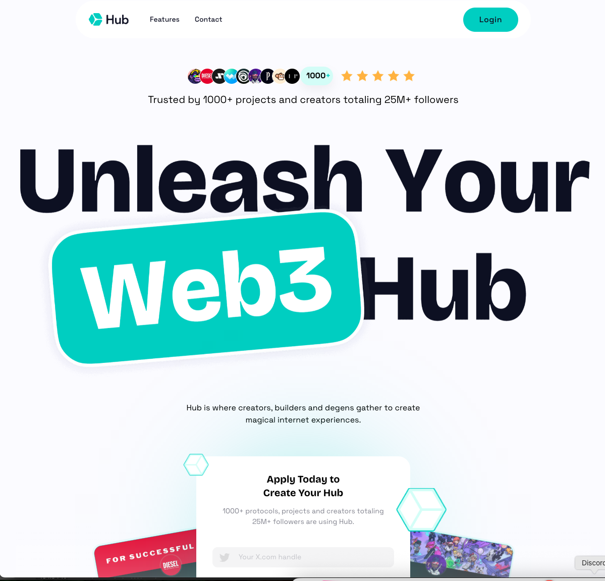 Hub.xyz website preview