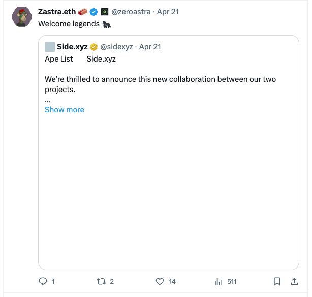 Zastra.eth Twitter